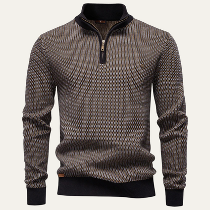 Men's Knitted Quarter Zip Sweater