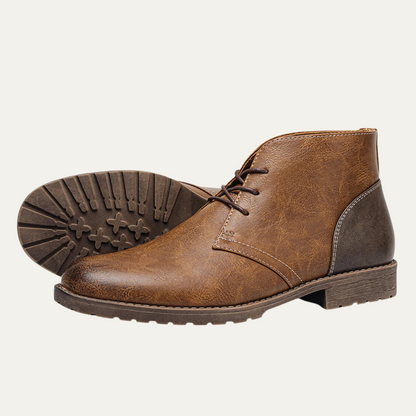 Elder Pine Men's Leather Smart Boots Vintage Style