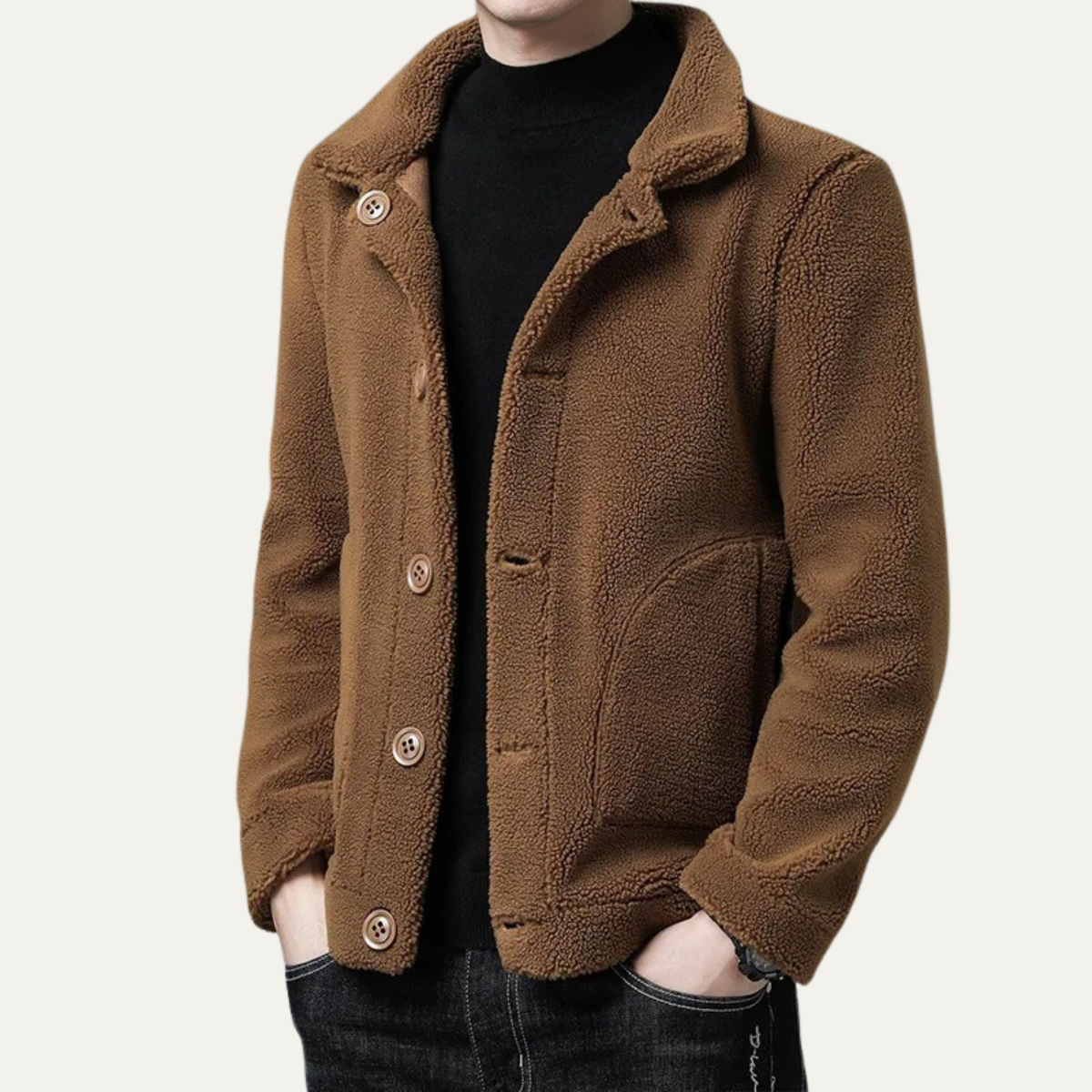 Men's Winter Fleece Jacket Warm With Pockets