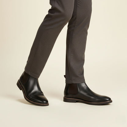 Men's Leather Chelsea Boots Durable Brown