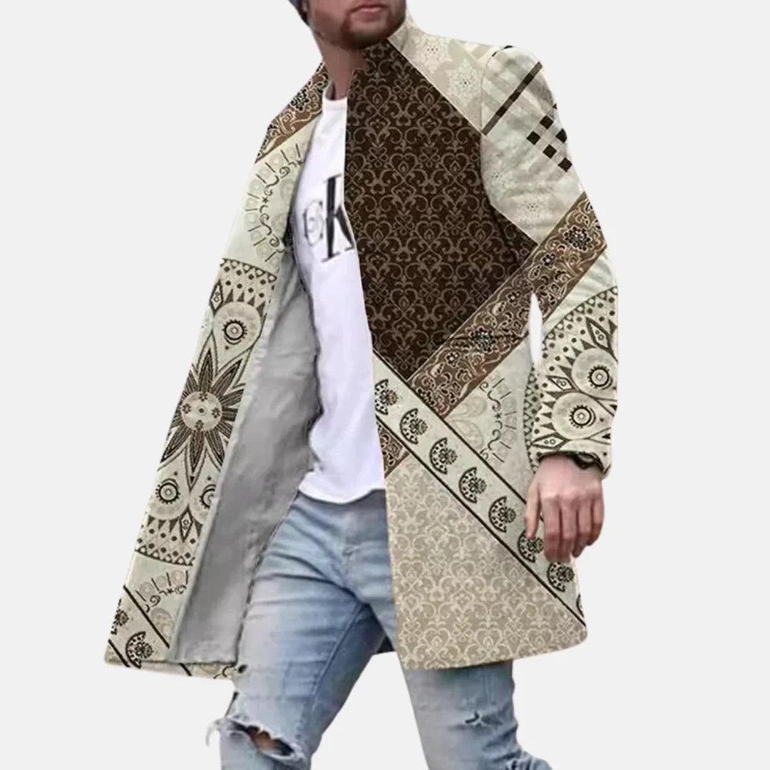 Men's Casual Adjustable Jacket Street Print Coat - VibreMode
