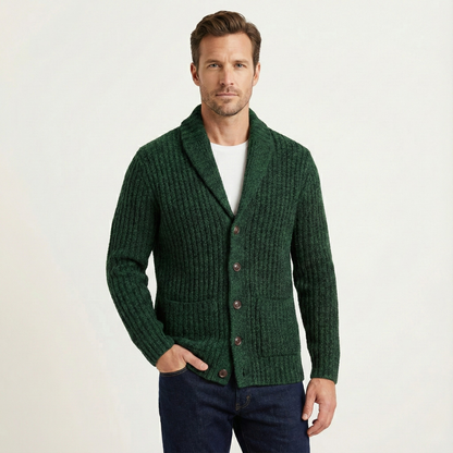 Montpellier Men's Knit Cardigan Shawl Collar Chunky