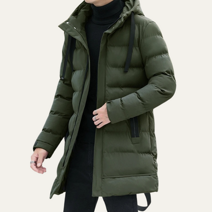 Men's Longline Puffer Coat Black