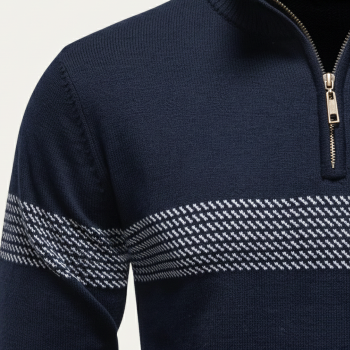 Men's Casual Half Zip Knit Sweater Stand Collar