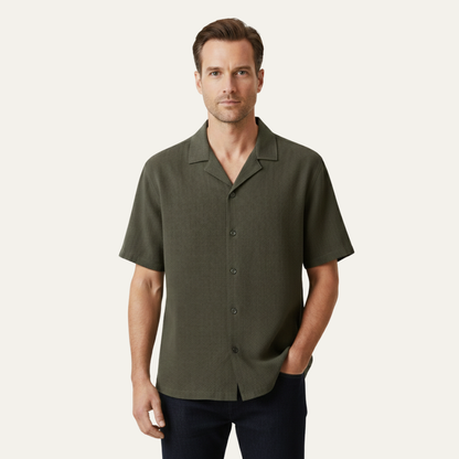 Men's Casual Button Up Shirt Loose Fit Cotton