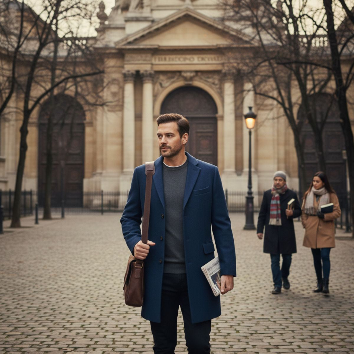 Men's Wool Blend Overcoat Single Breasted