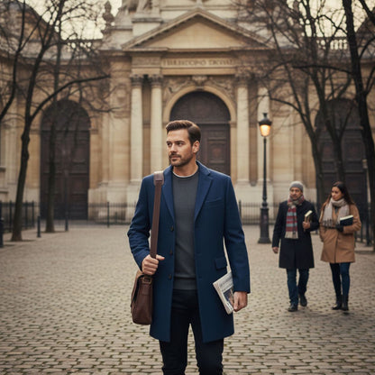 Men's Wool Blend Overcoat Single Breasted