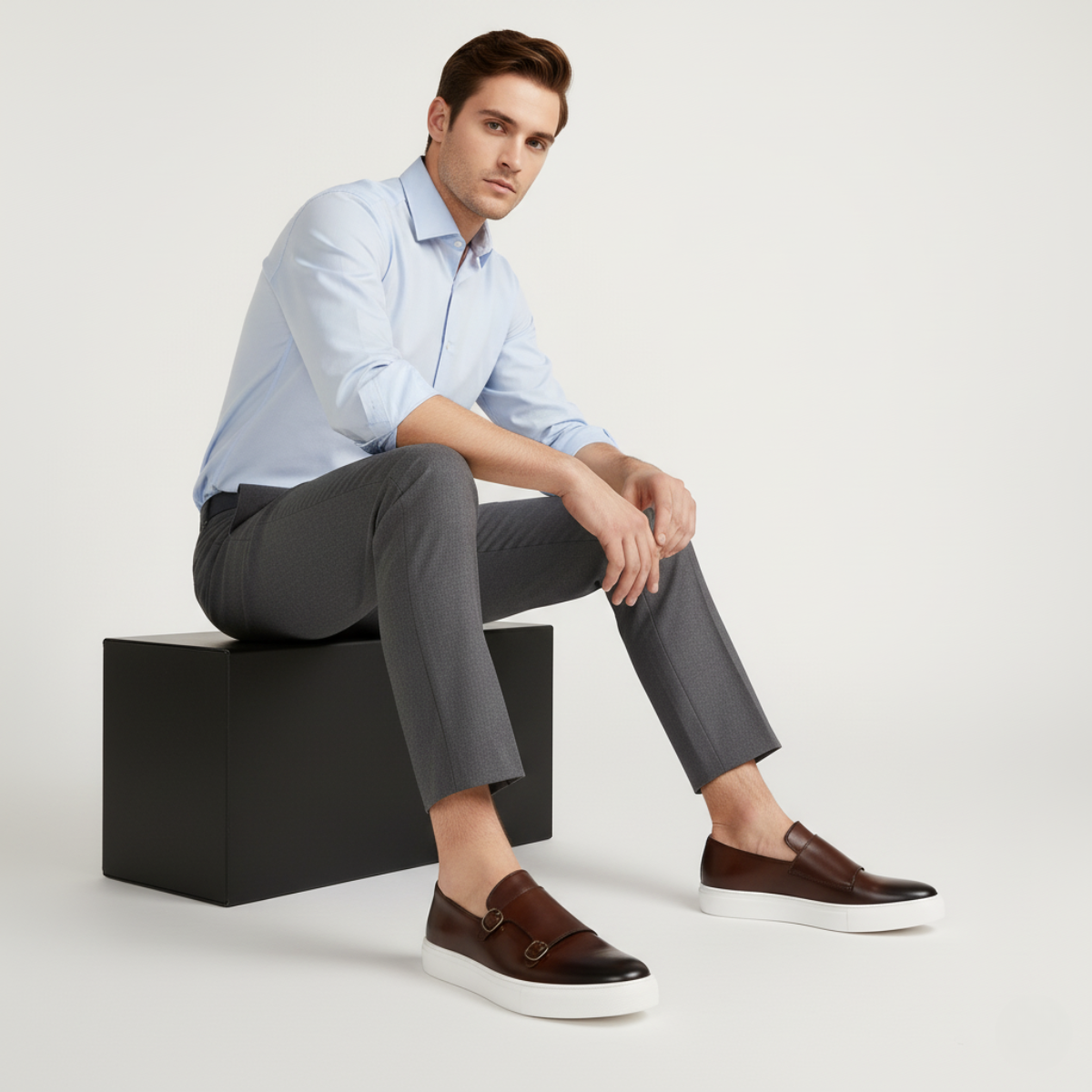 Men's Leather Loafers Modern Black