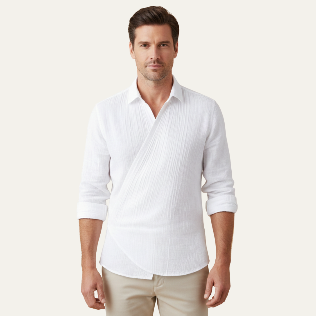 Men's Slim Fit Dress Shirt White Cotton