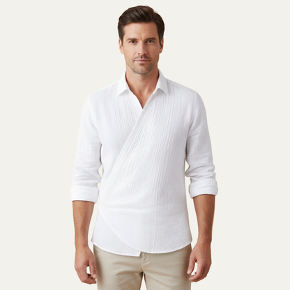 Men's Slim Fit Dress Shirt White Cotton