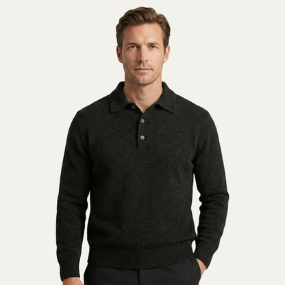 Men's Soft Knit Polo Sweater