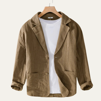 Men's Solid Linen Blazer - VibreMode