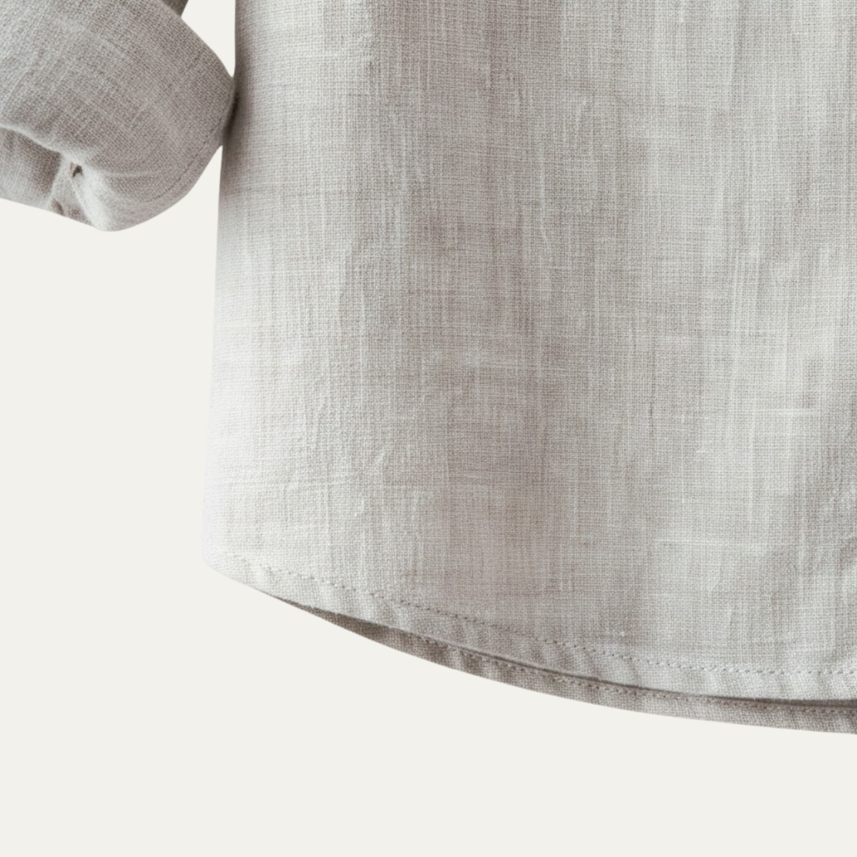 Men's Linen Shirt Thin Round Neck Vintage Style