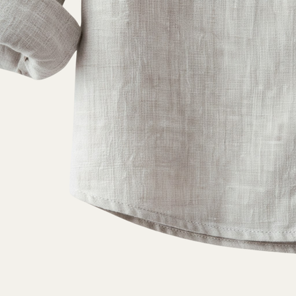 Men's Linen Shirt Thin Round Neck Vintage Style