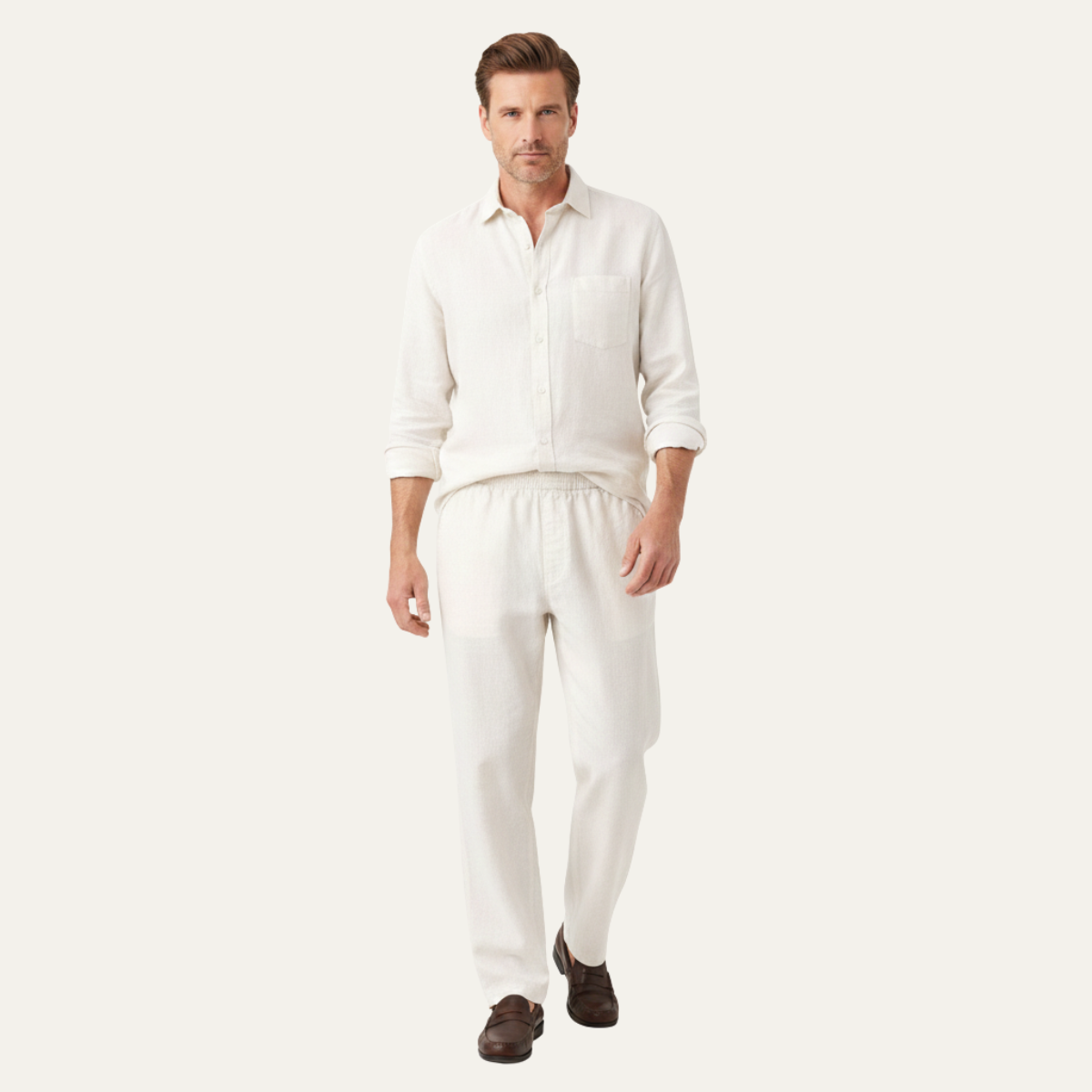 Men's Linen Oversized Shirt And Pants Set