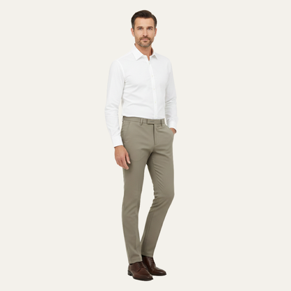 Men's Slim Fit Stretch Dress Pants Elegant Silver