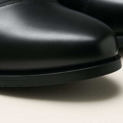 Men's Leather Chelsea Boots Polished Black