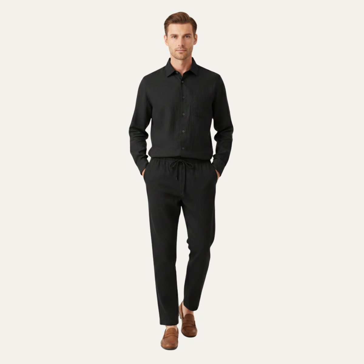 Men's Casual Breathable Summer Shirt Pants Set