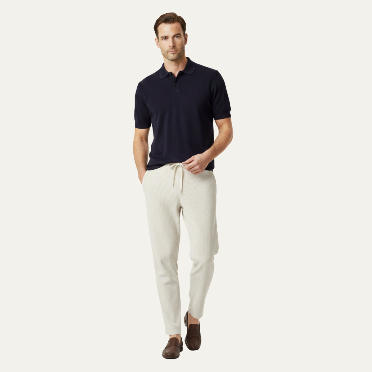 Men's Slim Fit Ribbed Pants Lightweight
