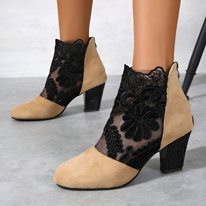 Women's Embroidered Lace High Heels