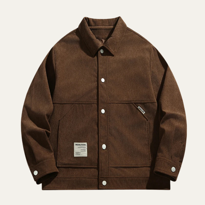 Men's Corduroy Jacket Loose Fit Button Up Coat
