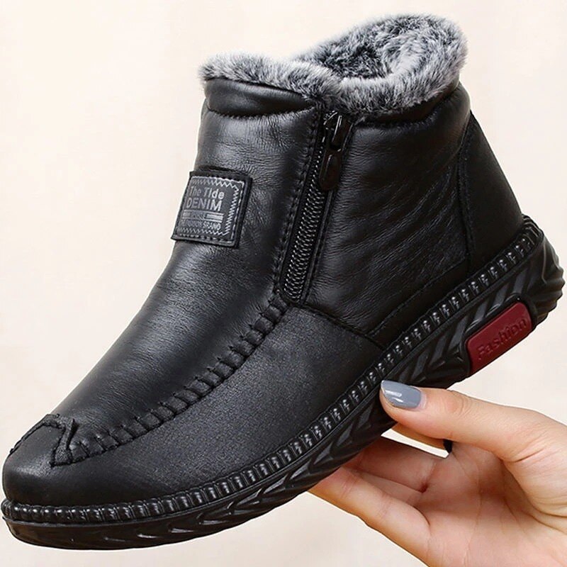 VibreMode Women's Leather Winter Boots Non-Slip - VibreMode