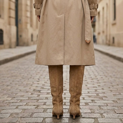 Knee High Boots Kitten Heel Pointed Toe Women