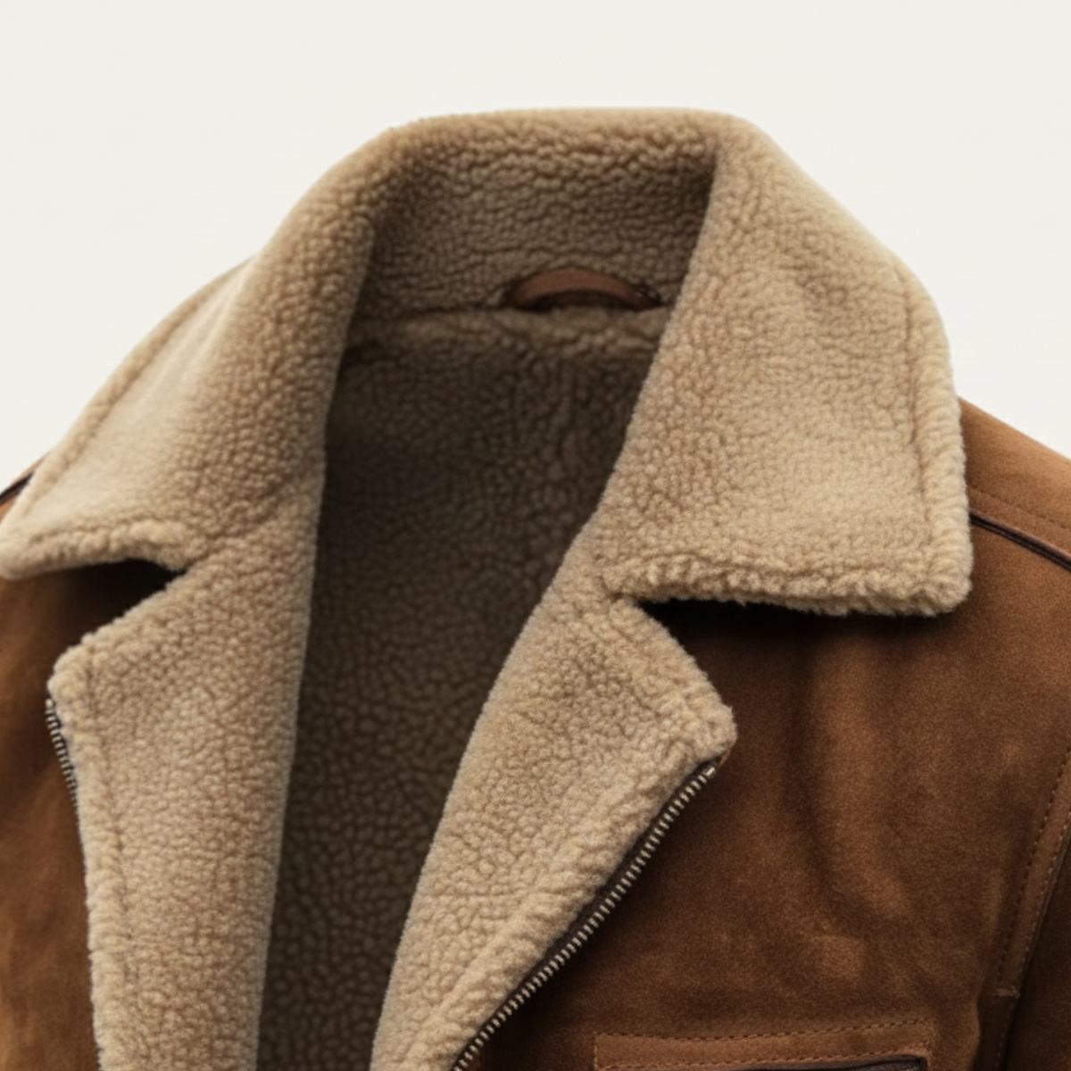 Men's Faux Suede Shearling Fleece Jacket