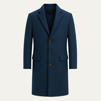 Men's Wool Blend Overcoat Single Breasted