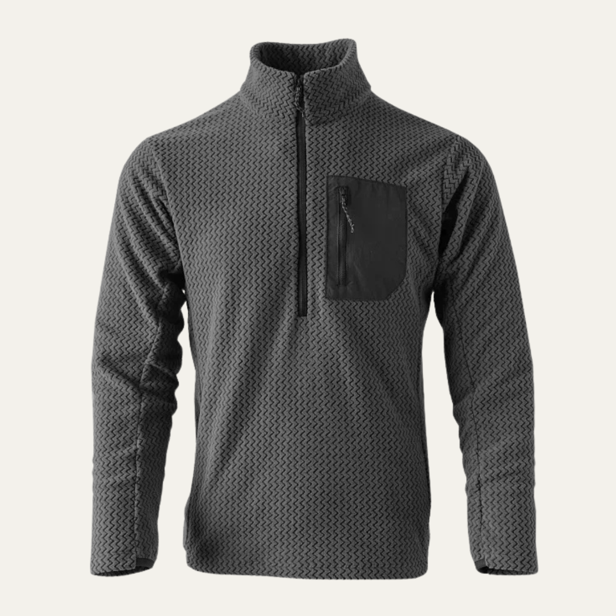 Warwick Men's Wavy Texture Sweater Chest Pocket