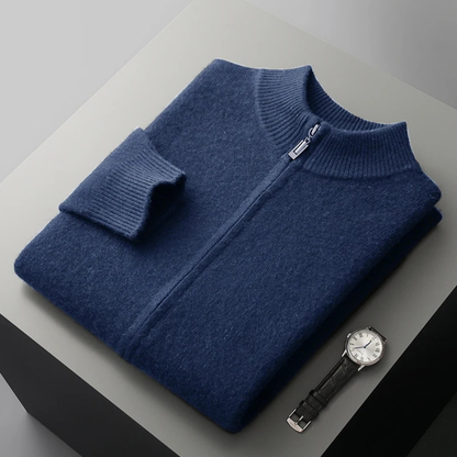 Men's Merino Mock Neck Zip Up Cardigan
