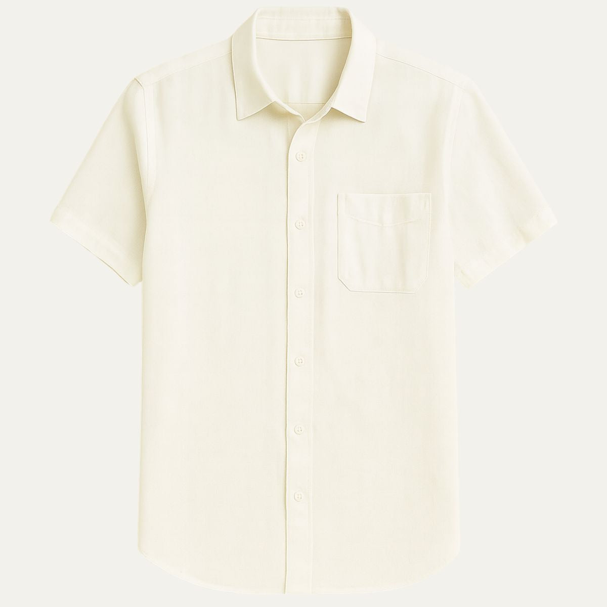 Men's Linen Short-Sleeve White Shirt