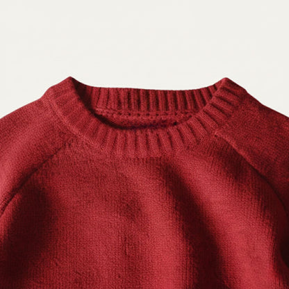 Men's Oversized Knit Sweater Elbow Patches