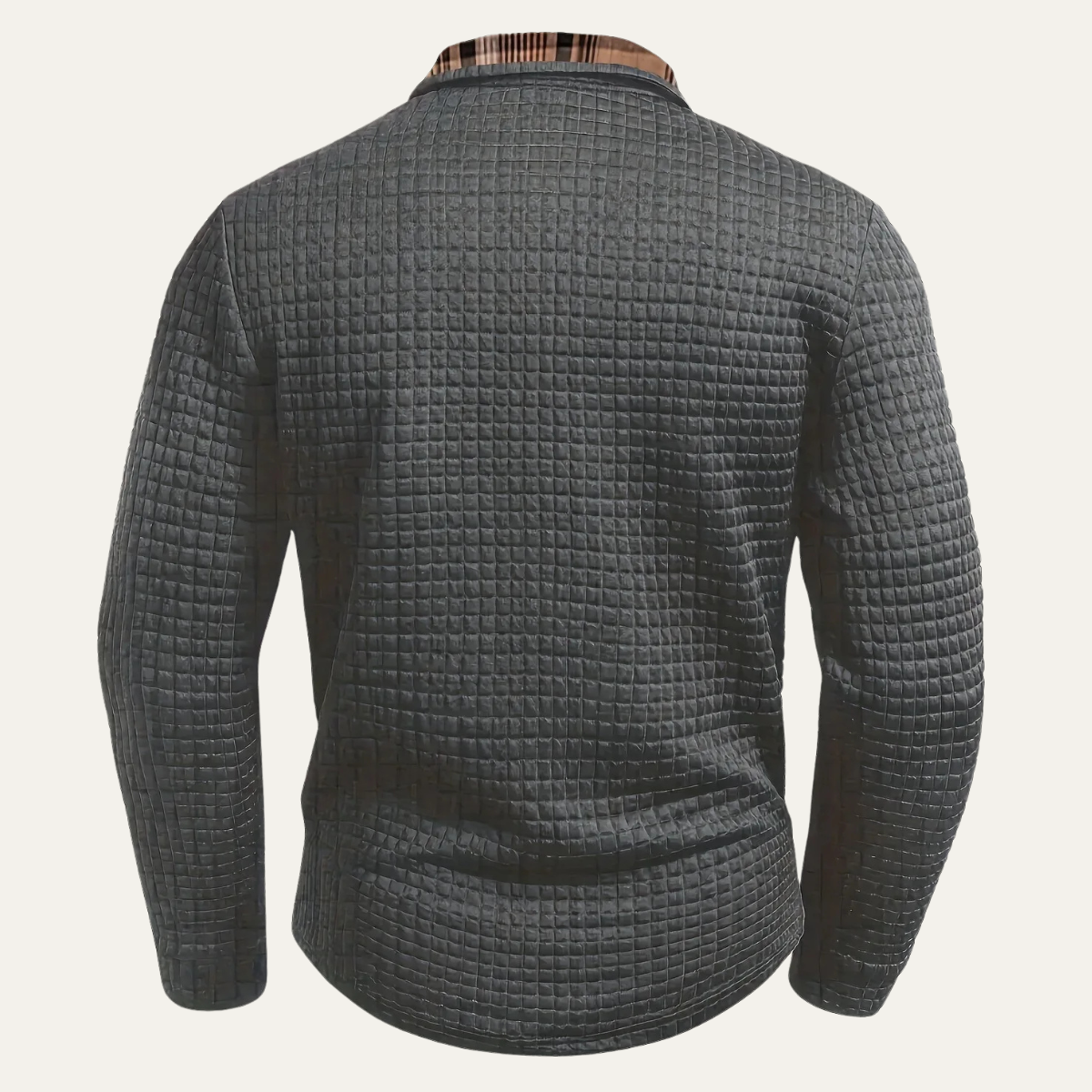 Men's Waffle Knit Polo Sweater