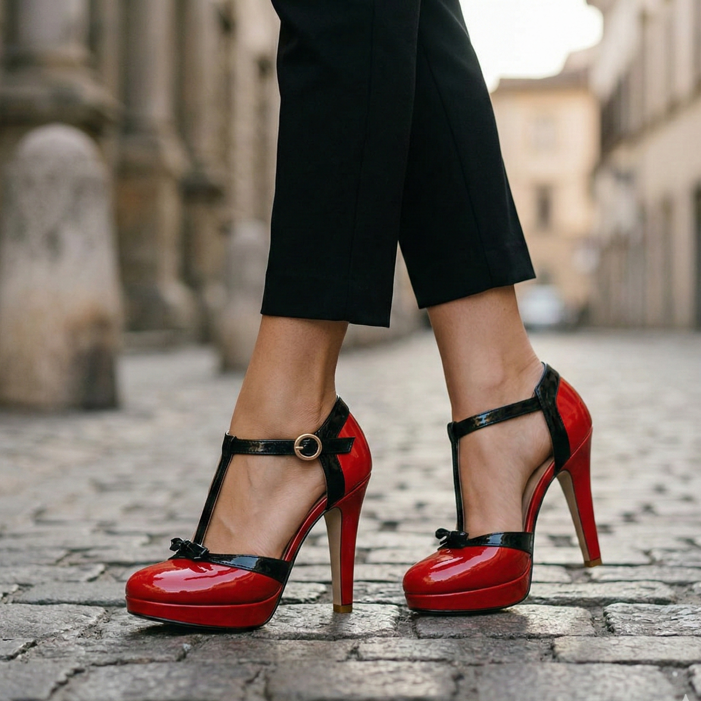 High Heel Pumps T Strap Platform Women