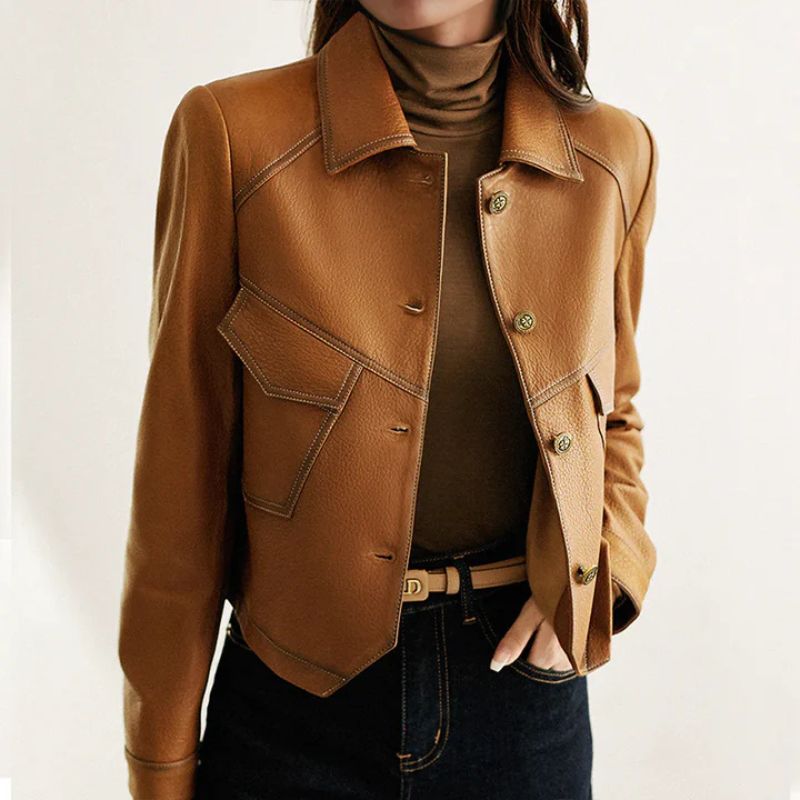 Timeless Brown Leather Biker Jacket