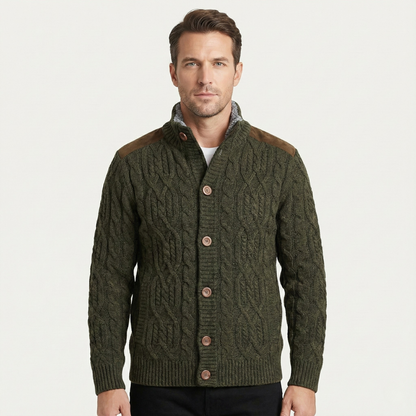 Maplewood Men's Wool Cardigan Fleece Lined Winter