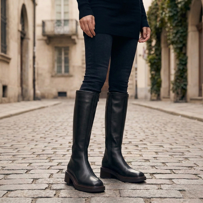Knee High Boots Flat Heel Round Toe Women