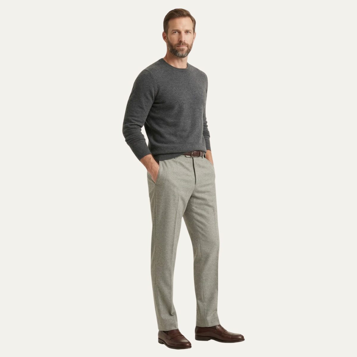 Moltrasio Men's Wool Blend Business Pants