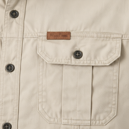 Men's Soft Cargo Shirt Multi Pocket Solid Color
