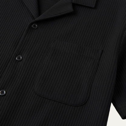 Men's Casual Summer Ribbed Shirt And Shorts Set