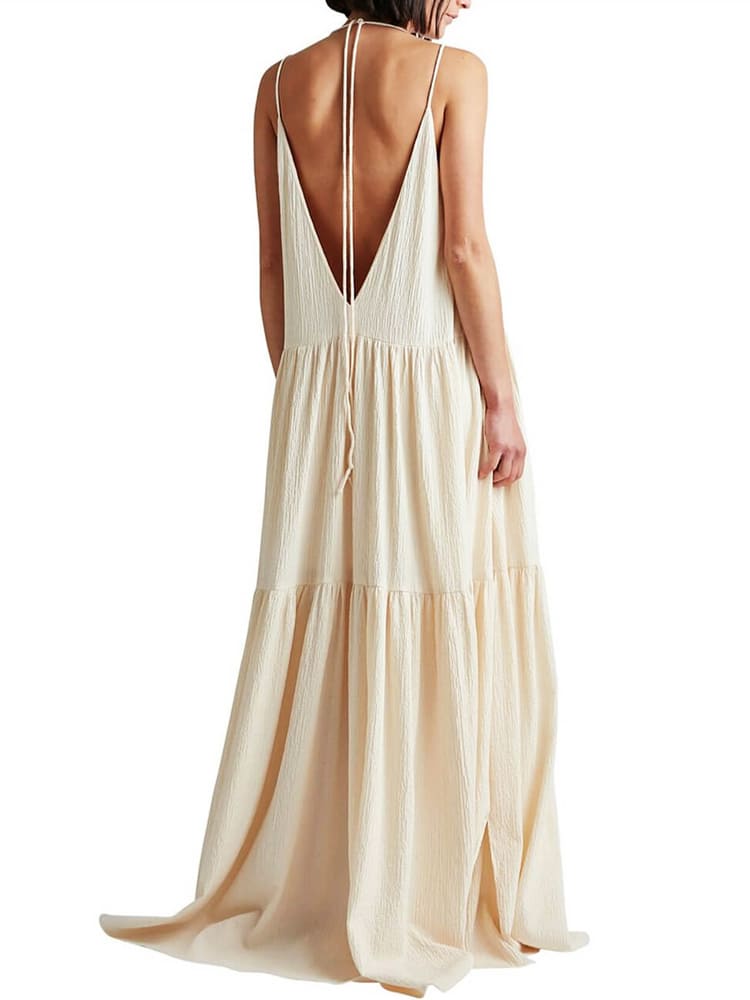 Strapless Floor Length Summer Dress