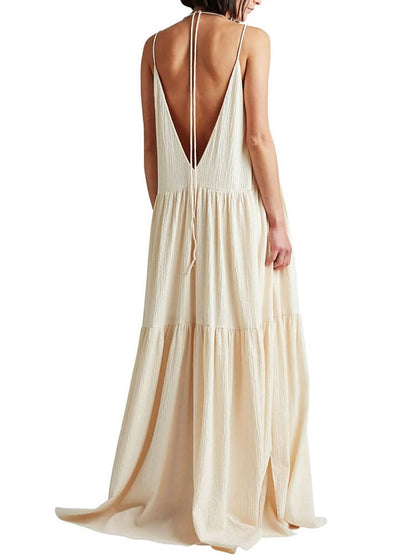 Strapless Floor Length Summer Dress