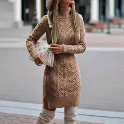 Women's Tricot Midi Dress Long Sleeves