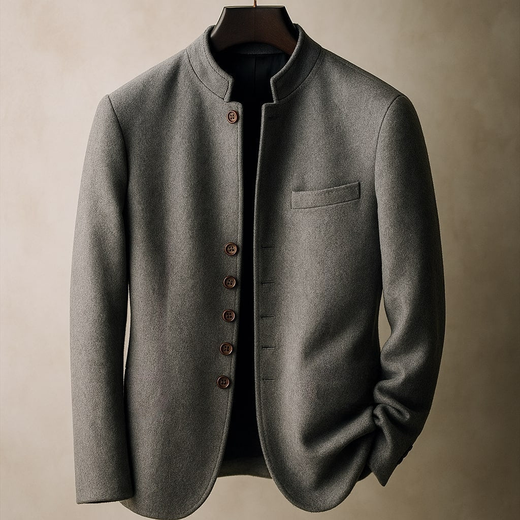 Marsimo Men's Wool Stand Collar Jacket - VibreMode