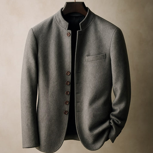 Marsimo Men's Wool Stand Collar Jacket - VibreMode
