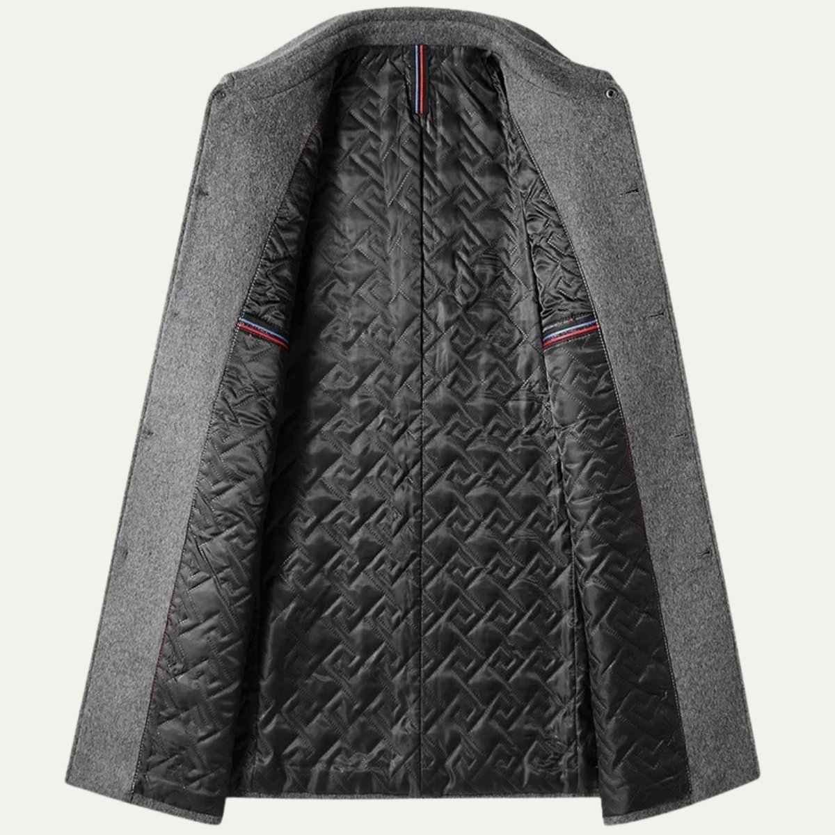 Alderney Men's Wool Blend Long Coat Warm
