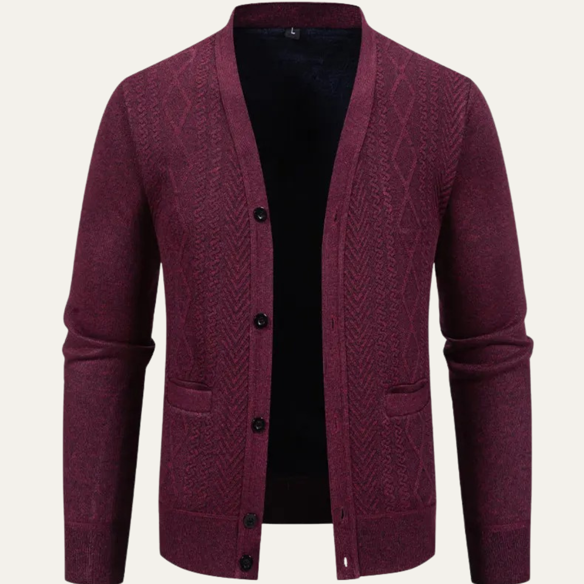 Men's Casual Knit Cardigan Button Up With Pockets