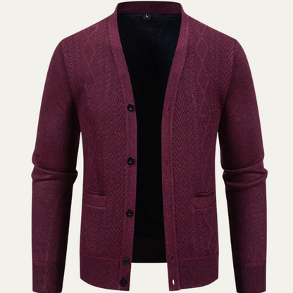 Men's Casual Knit Cardigan Button Up With Pockets