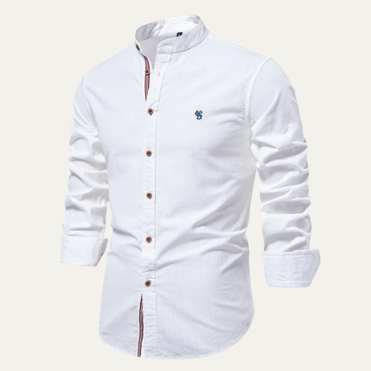 Men's Mandarin Collar Casual Button Shirt